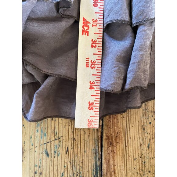 Mine Womens Halter Collared Ruffle Tiered Button-Down Dress Medium Brown Blend - Picture 8 of 8